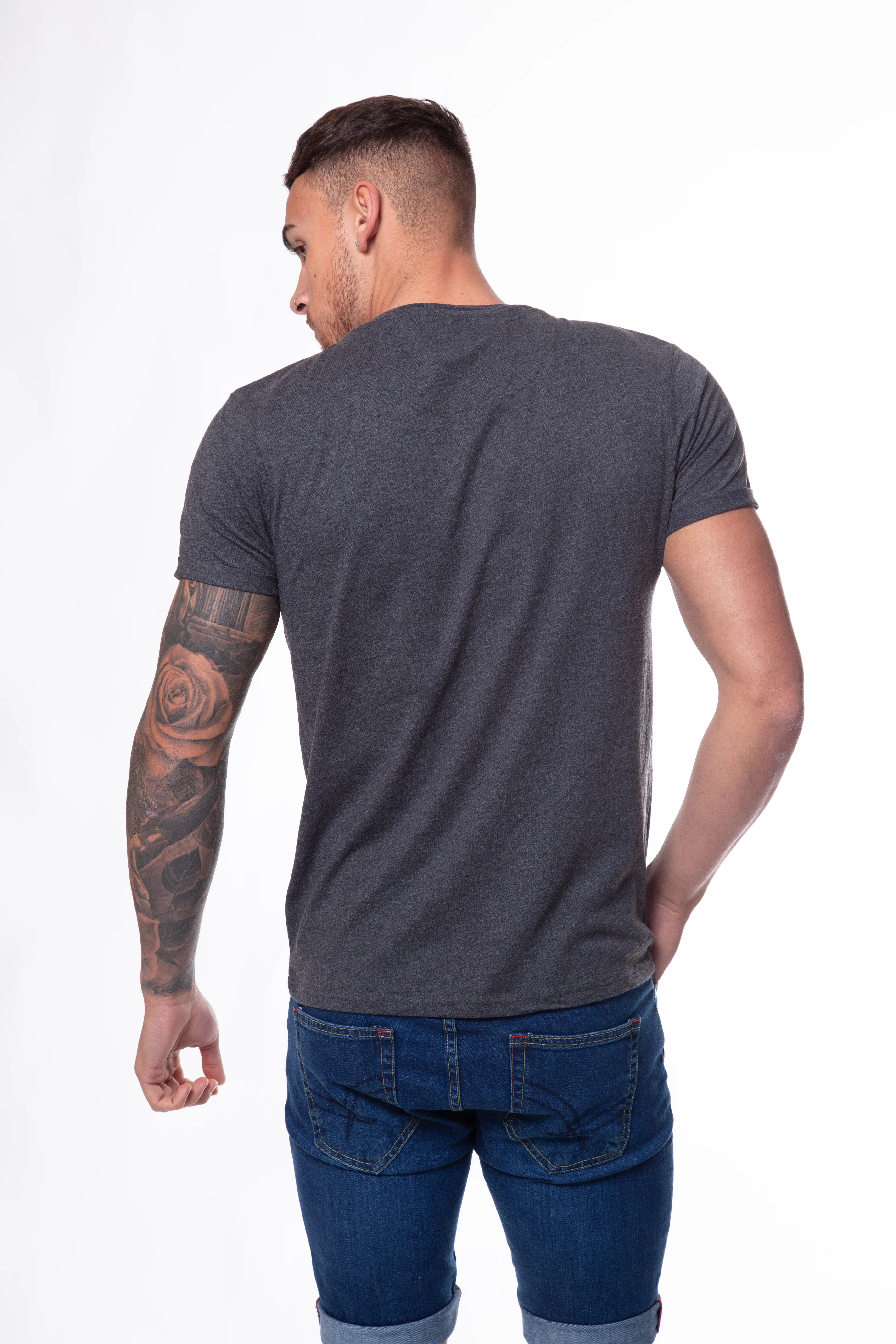 Crew Neck Pocket Roll T-Shirt - Image 11