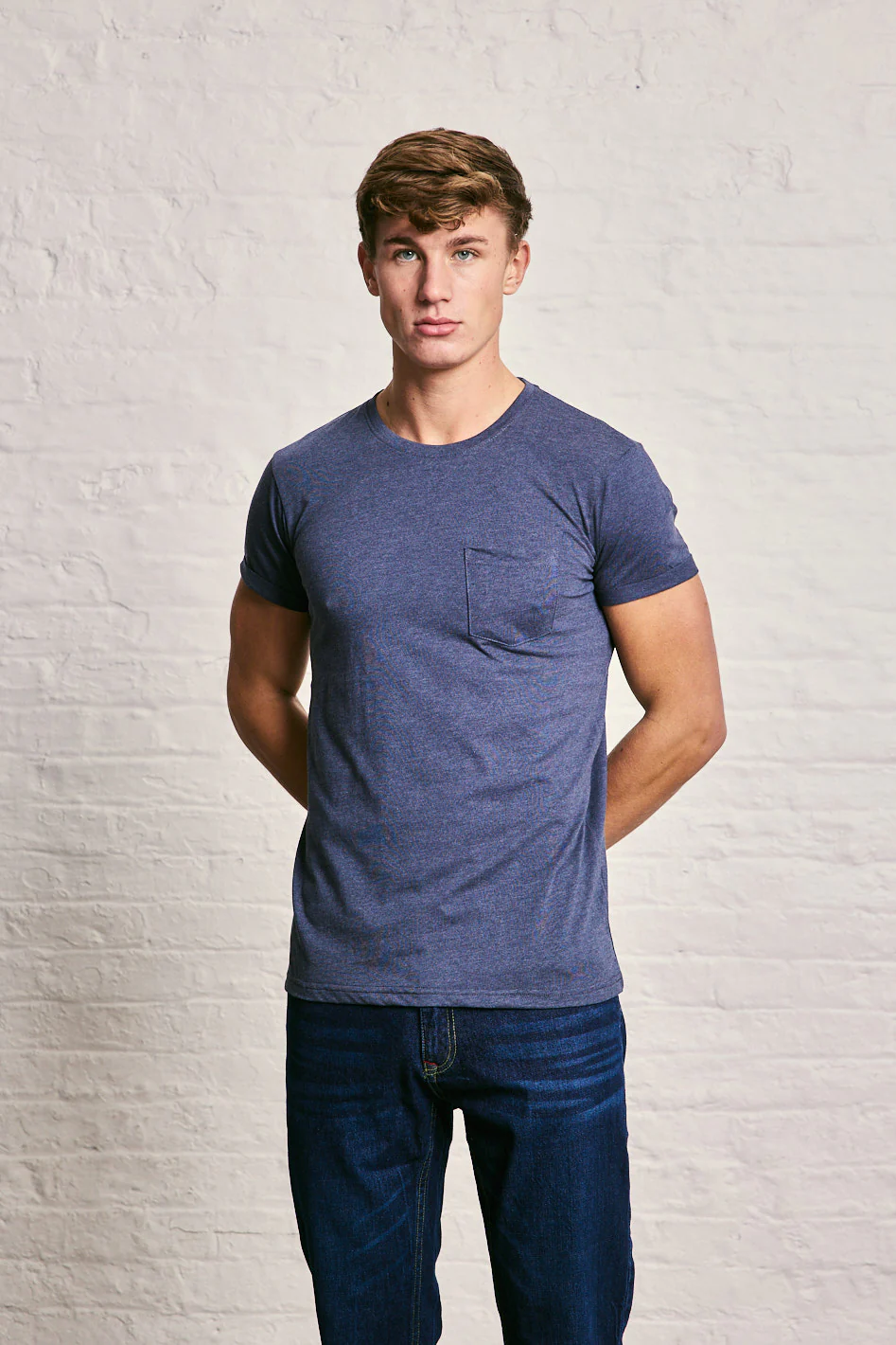 Crew Neck Pocket Roll T-Shirt - Image 17
