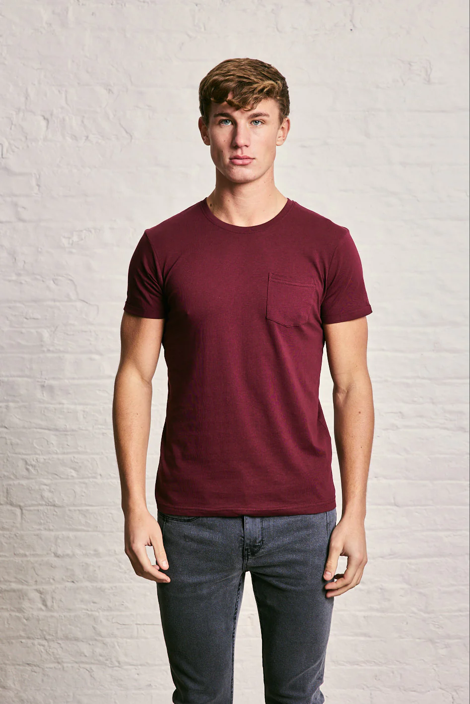 Crew Neck Pocket Roll T-Shirt - Image 19
