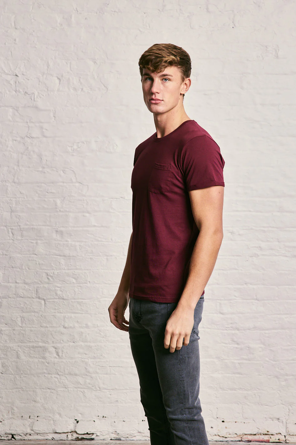 Crew Neck Pocket Roll T-Shirt - Image 20
