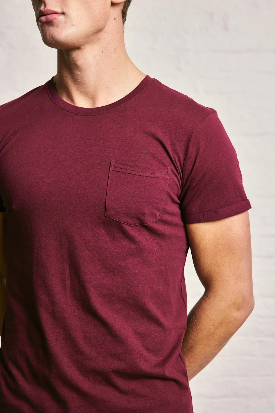 Crew Neck Pocket Roll T-Shirt - Image 23