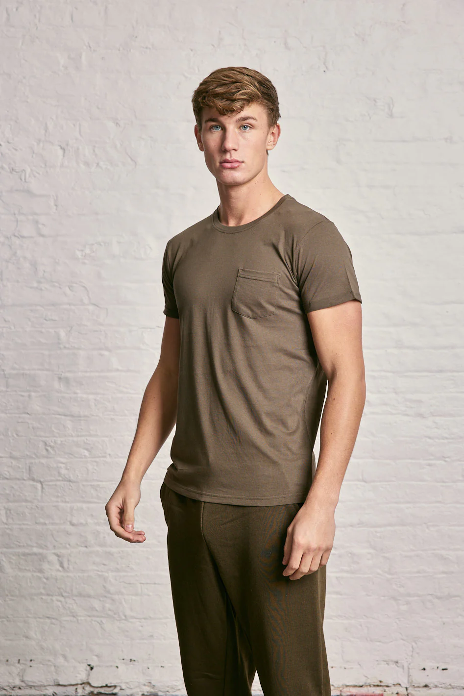 Crew Neck Pocket Roll T-Shirt - Image 27