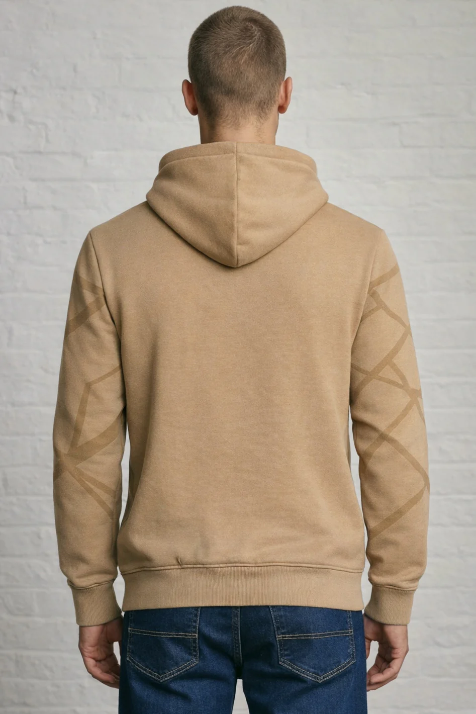 Fashion Fleece Tonal Bur Print Hoodie - Image 4
