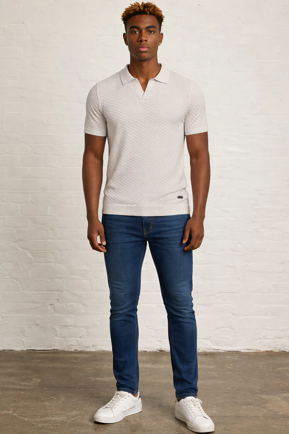 MENS JACQUARD KNIT POLO - Image 10
