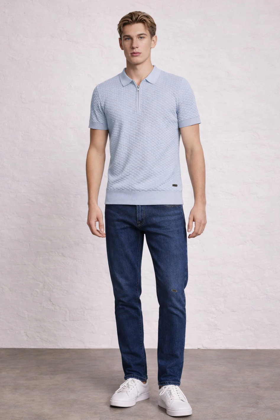 MENS JACQUARD KNIT POLO - Image 12