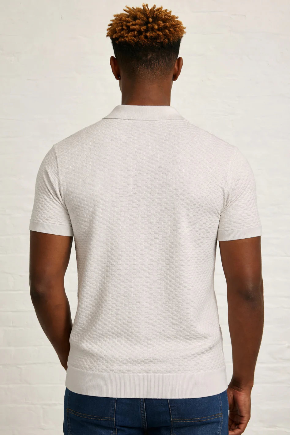 MENS JACQUARD KNIT POLO - Image 8
