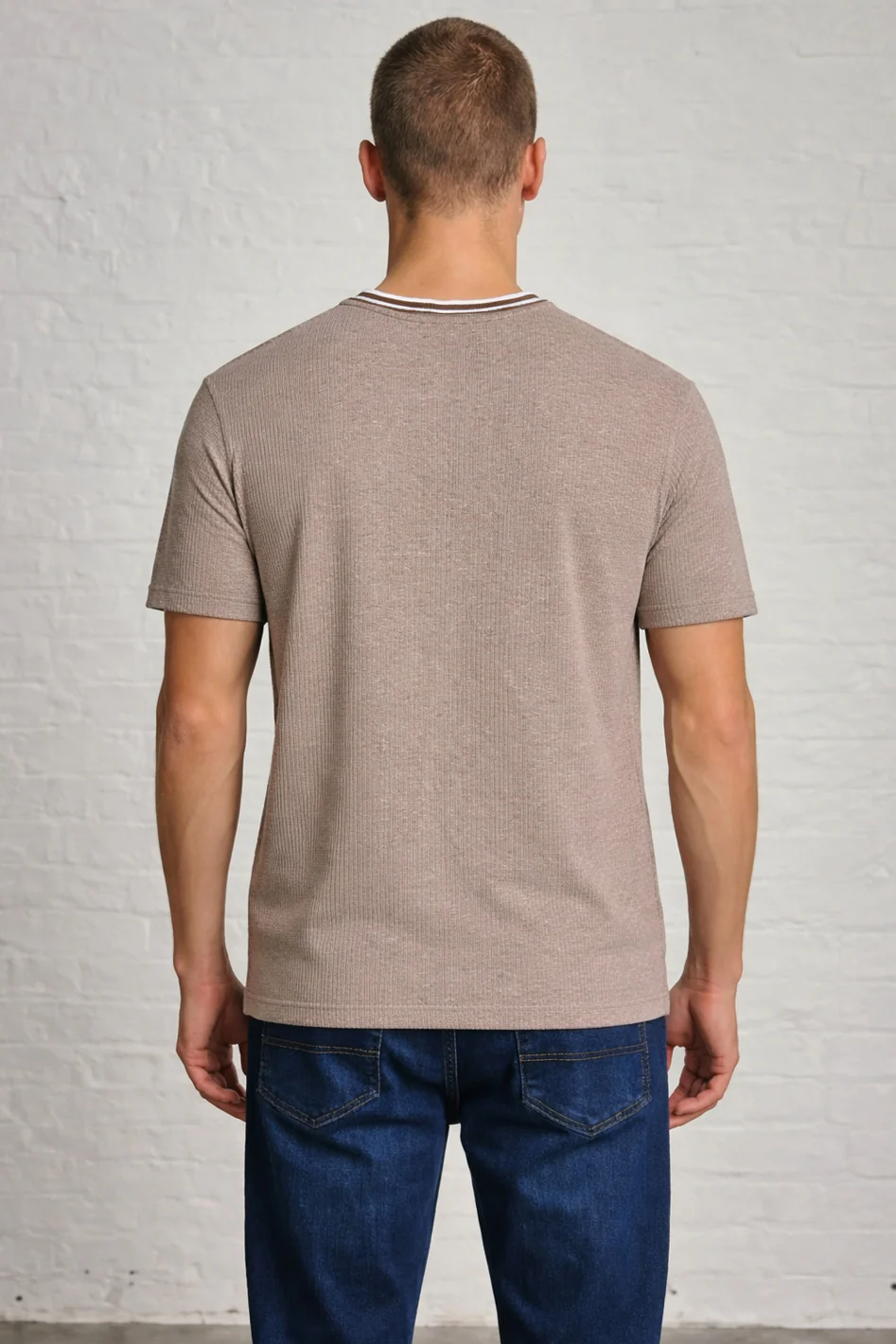 MENS PIN STRIPE SLUB TEE - Image 2