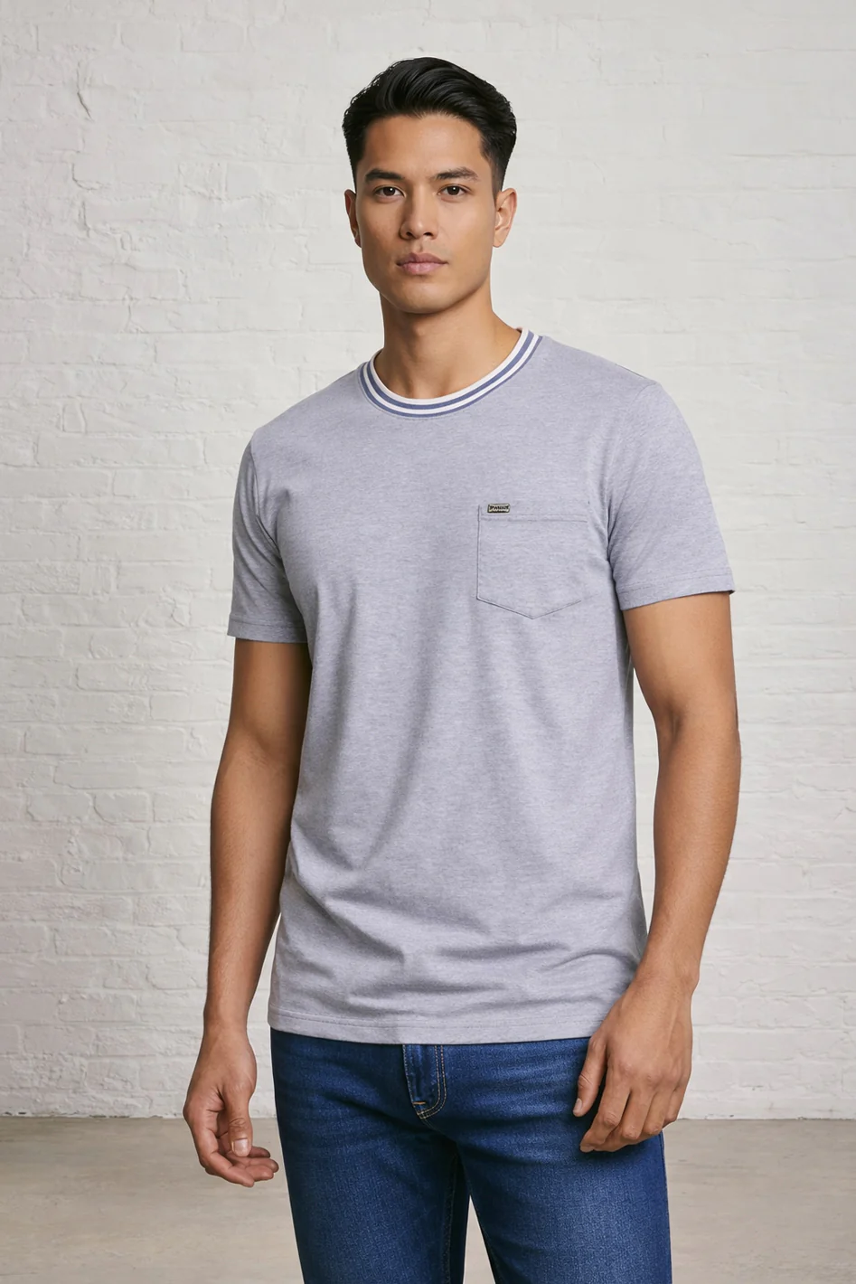 MENS PIN STRIPE SLUB TEE - Image 4