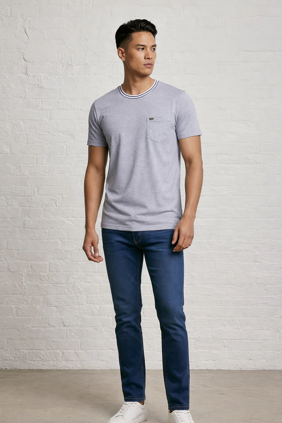 MENS PIN STRIPE SLUB TEE - Image 6