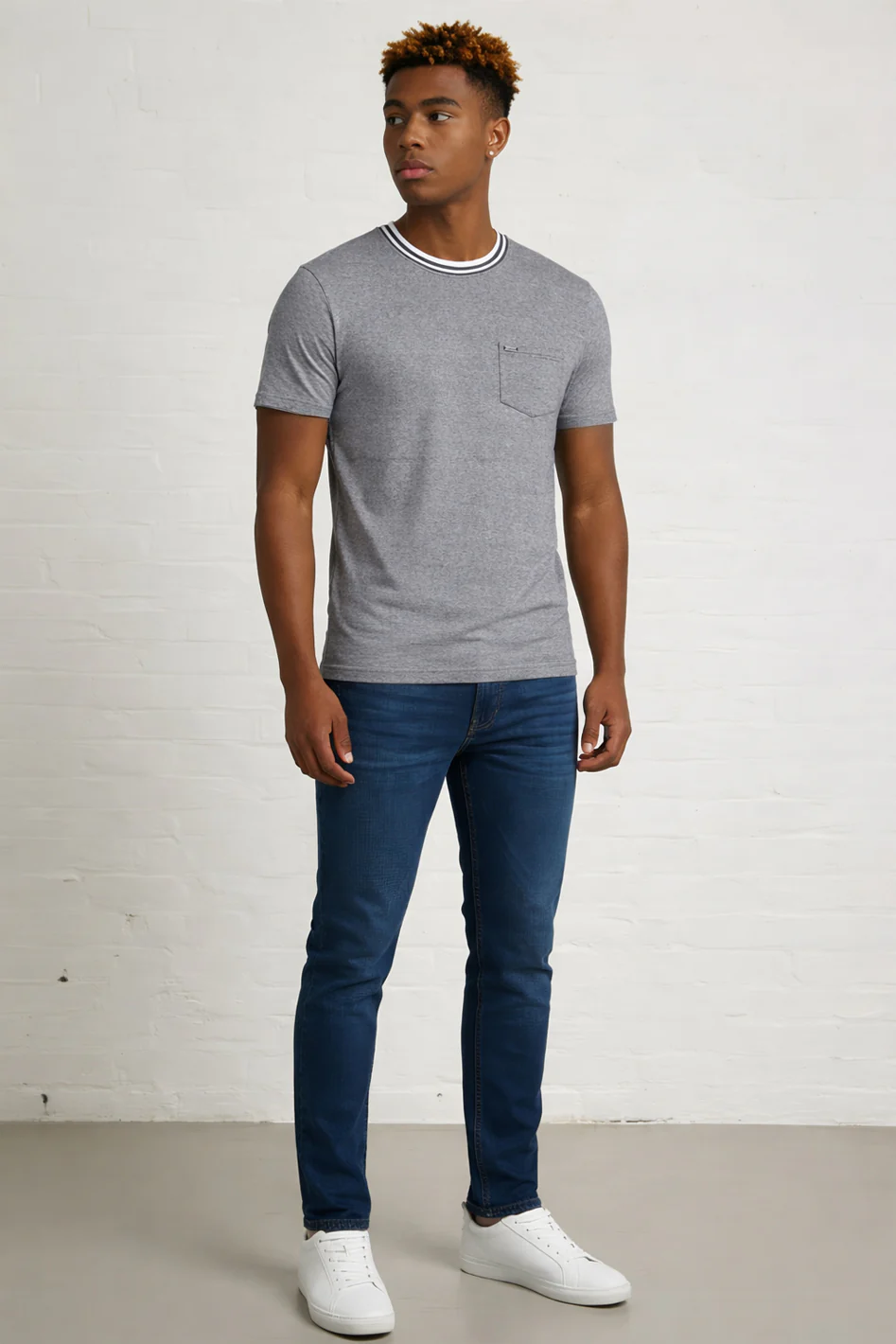 MENS PIN STRIPE SLUB TEE - Image 8