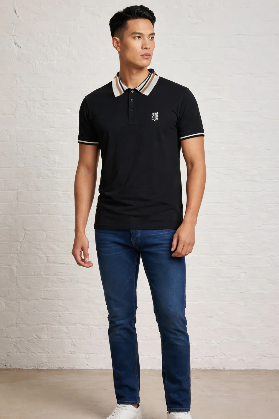 MENS SQUARE STRIPE POLO TEE - Image 2