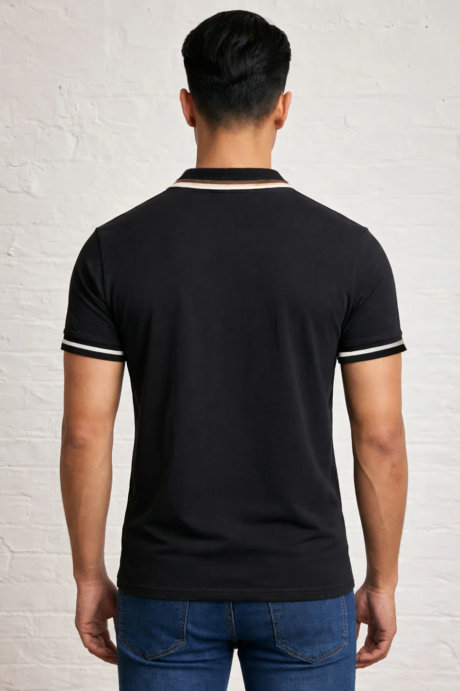 MENS SQUARE STRIPE POLO TEE - Image 4
