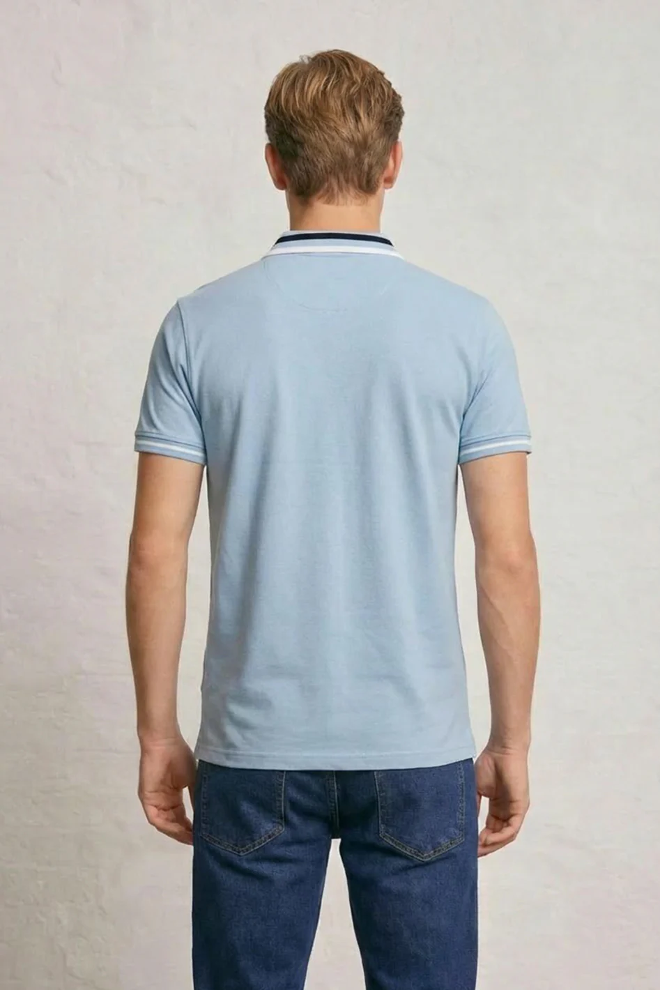 MENS SQUARE STRIPE POLO TEE - Image 5
