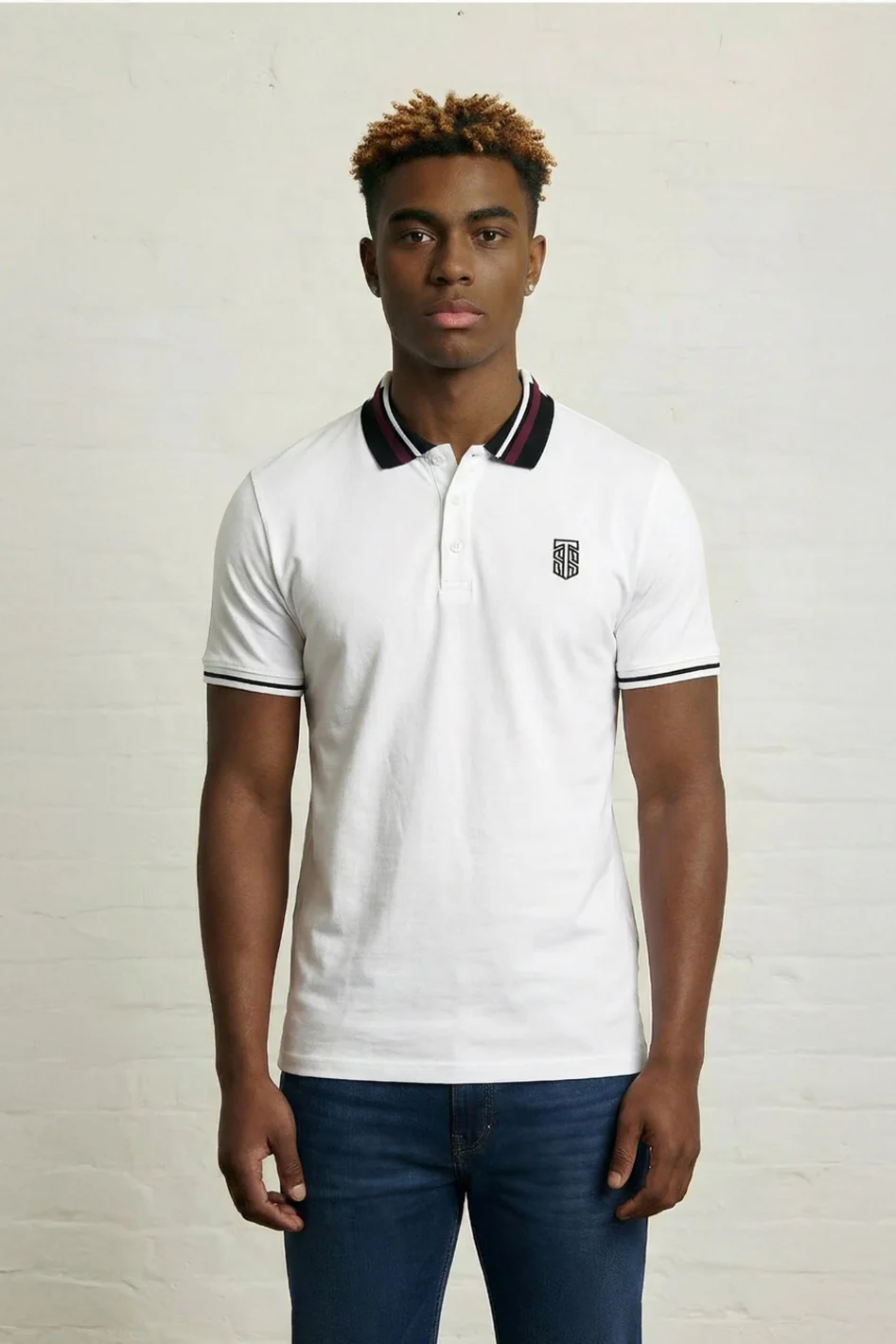 MENS SQUARE STRIPE POLO TEE - Image 7