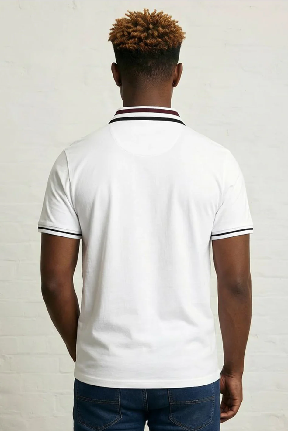 MENS SQUARE STRIPE POLO TEE - Image 8