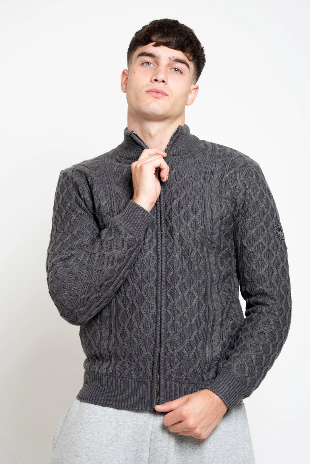 MENS TS LINED CABLE ZIP LS PULLOVER SHIR