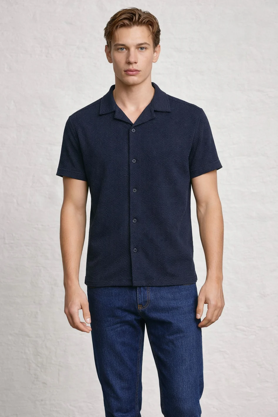 MENS TS NAVY WOVEN SS SHIRT - Image 3