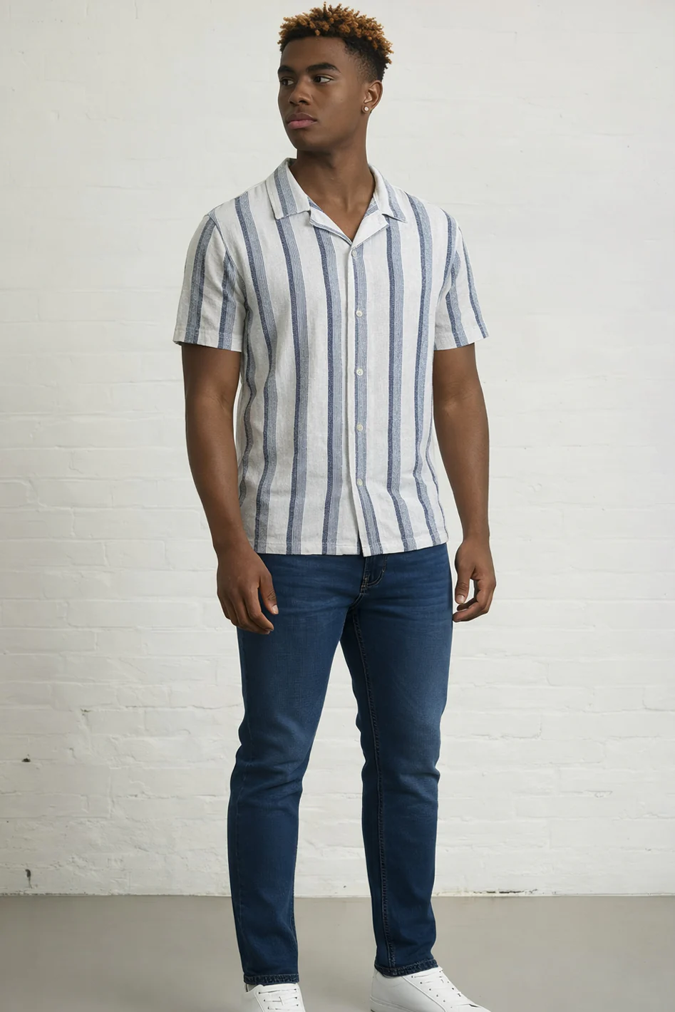 MENS TS OFF WHITE STRIPE SS SHIRT - Image 3