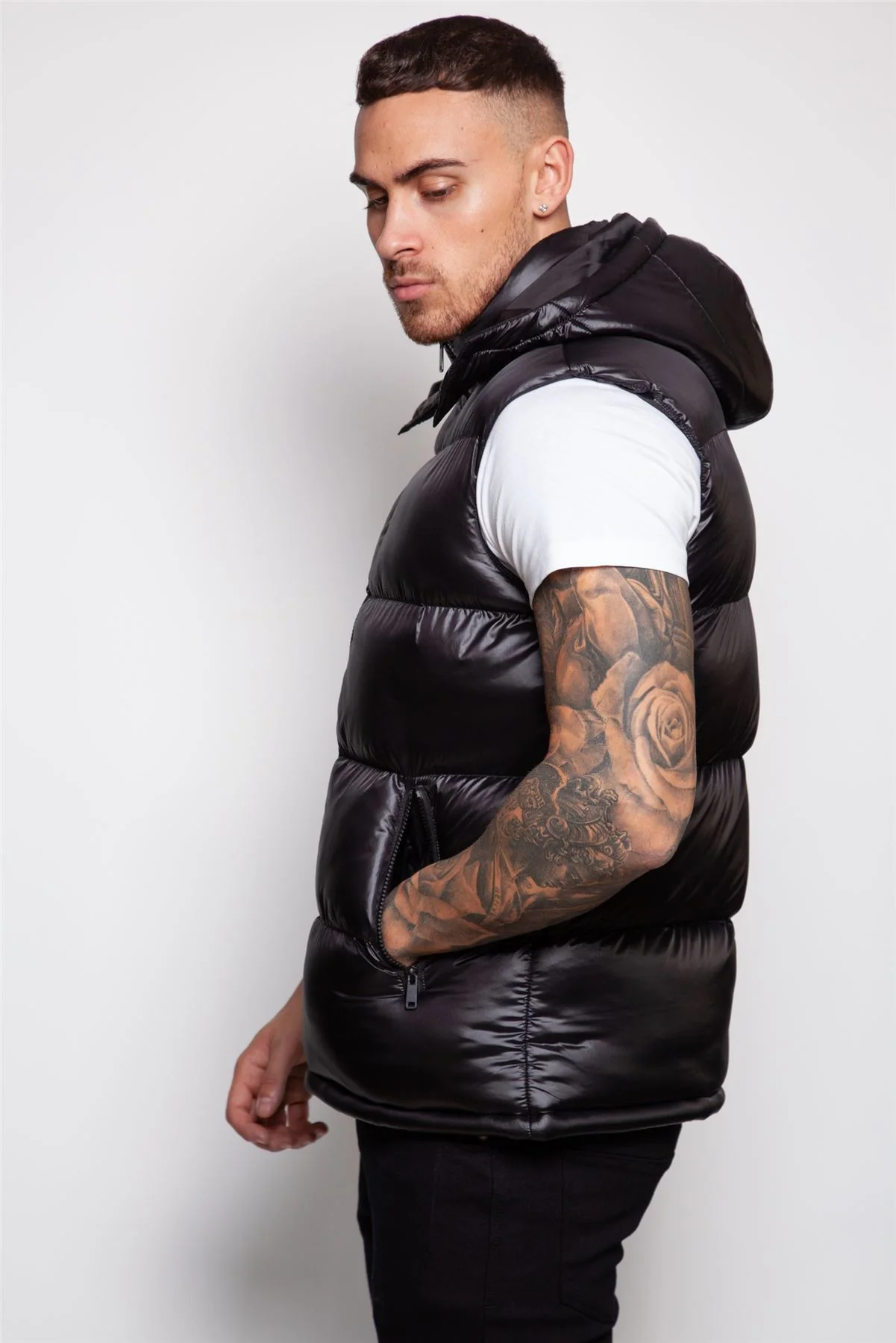 Shiny Hooded Gilet - Image 11