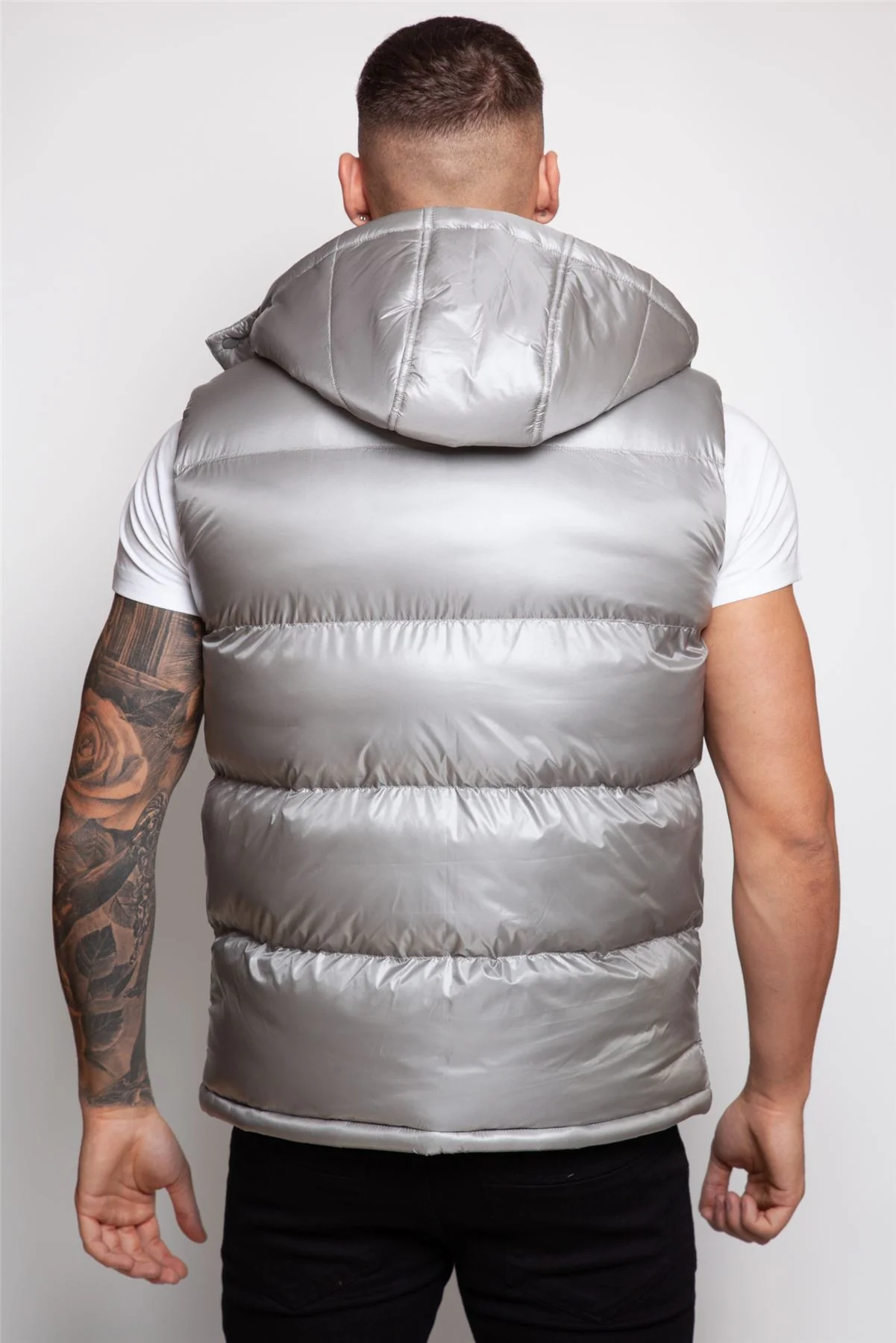 Shiny Hooded Gilet - Image 6