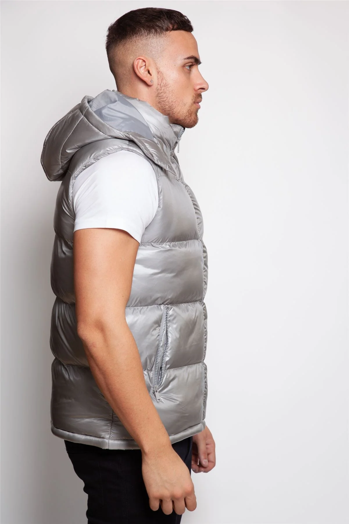 Shiny Hooded Gilet - Image 7