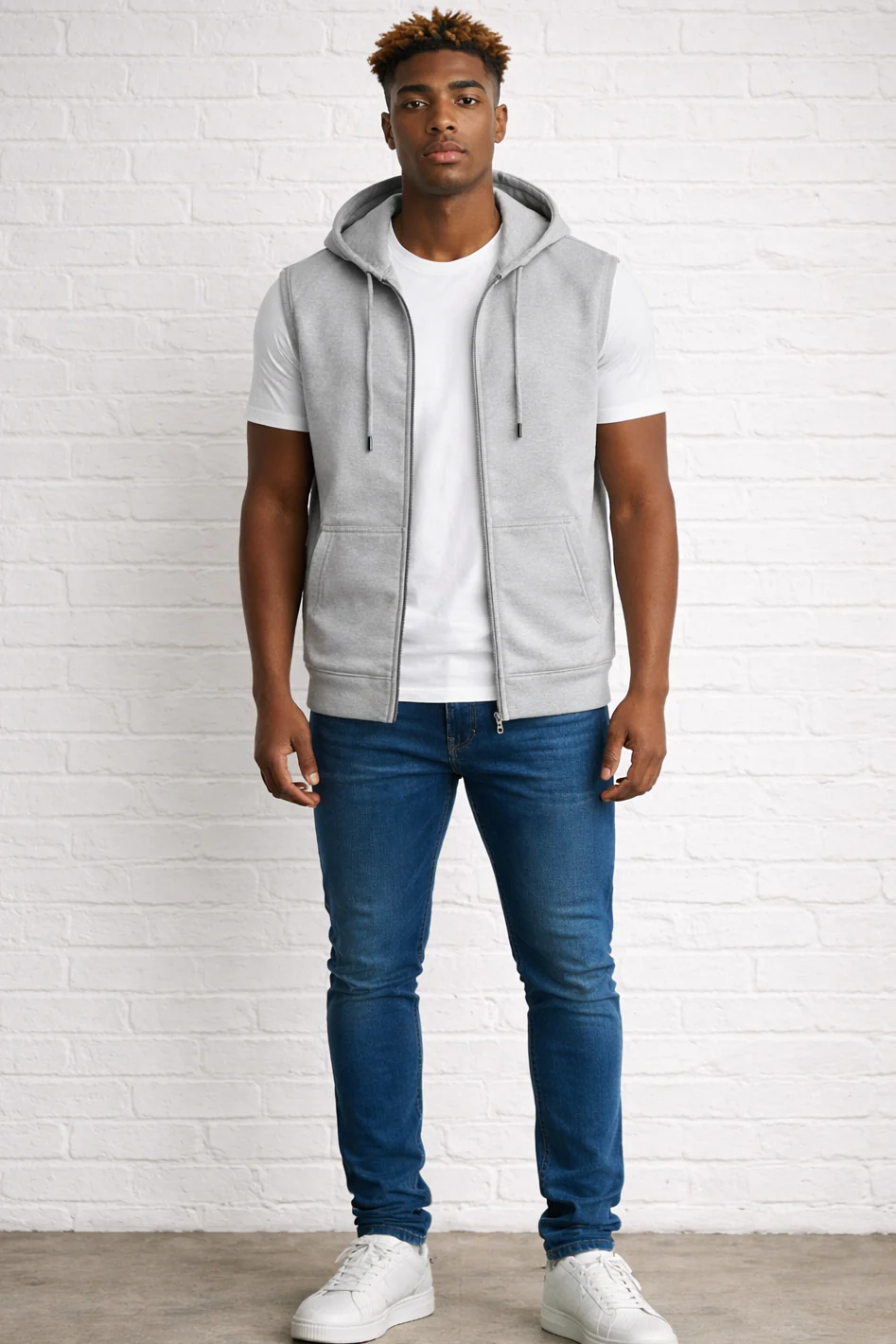 Sleeveless Zipped Hoody - Image 11