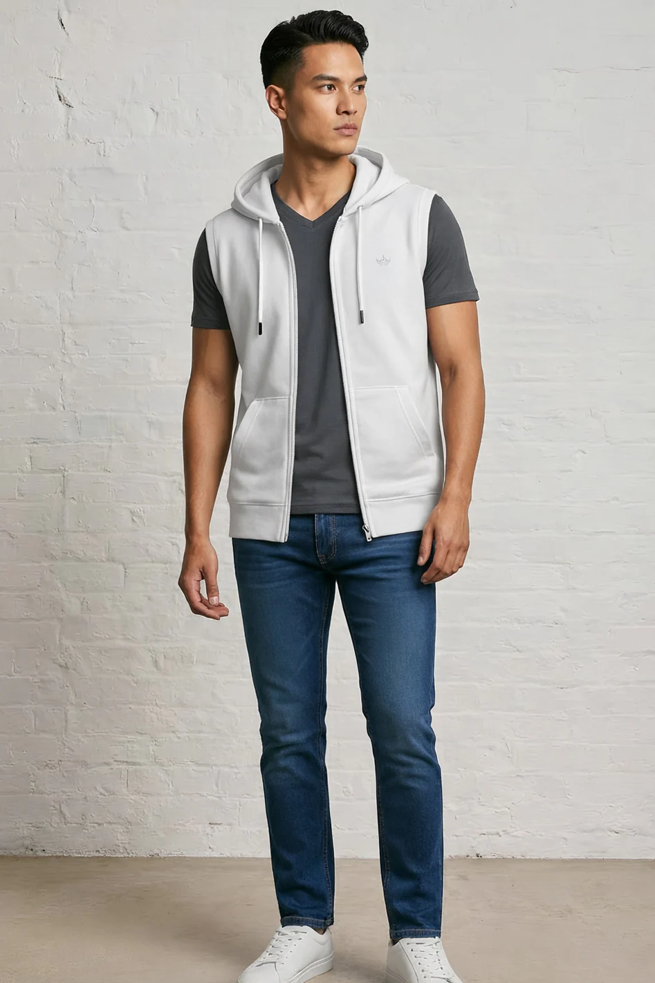 Sleeveless Zipped Hoody - Image 23