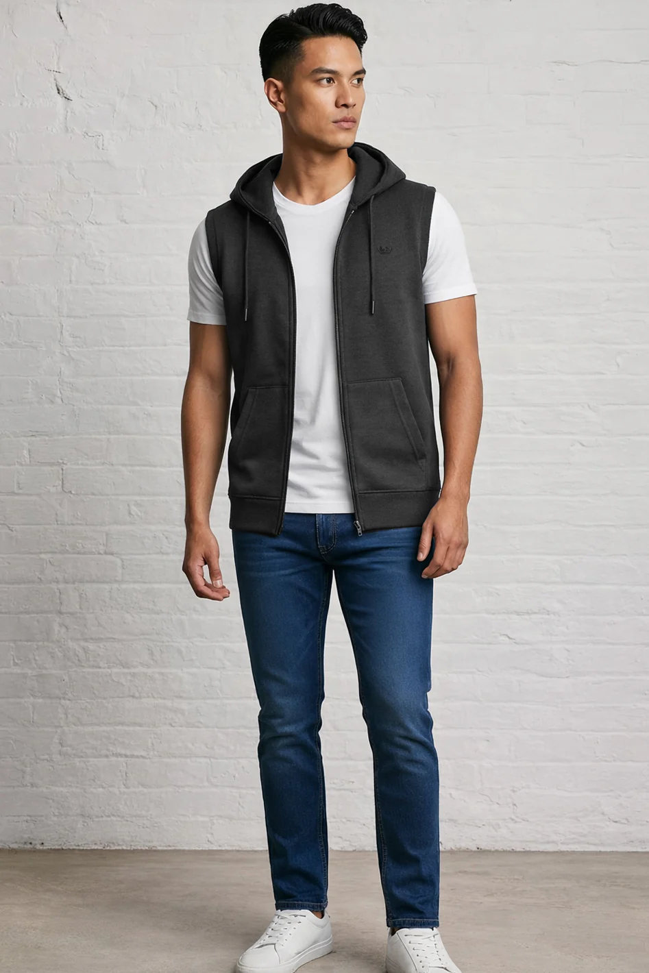 Sleeveless Zipped Hoody - Image 8