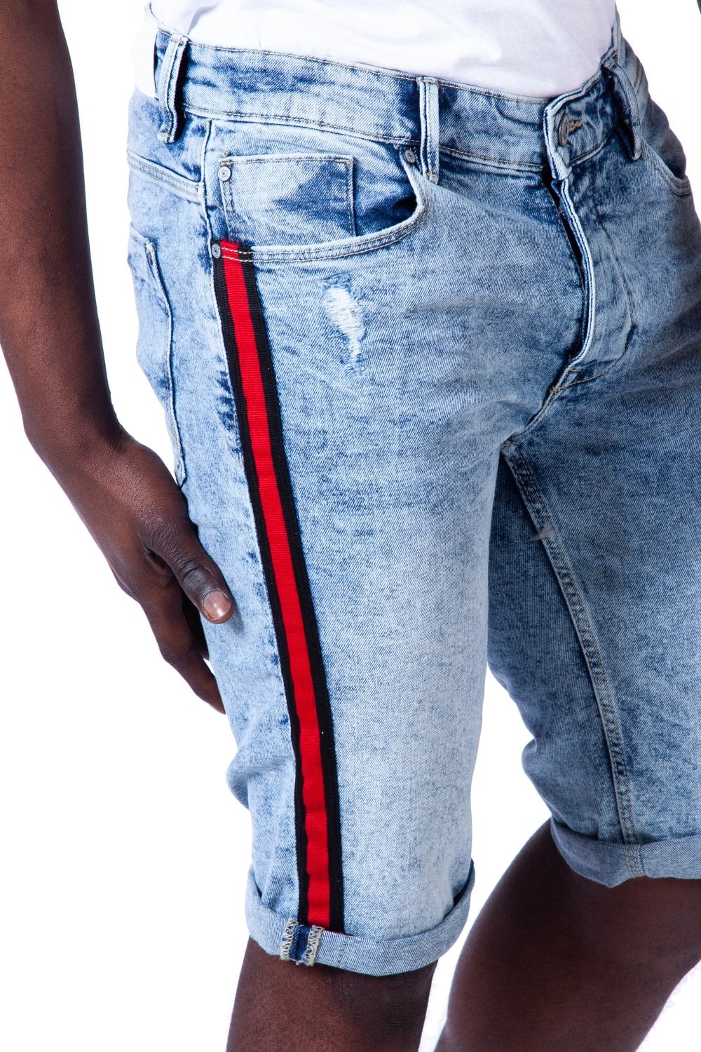Taped Denim Shorts - Image 6